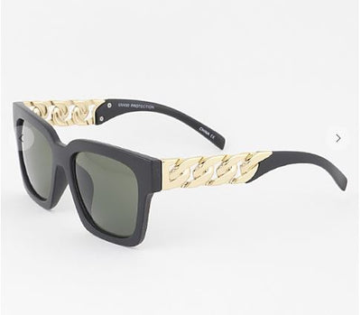 Triple Curb Chain Gradient Sunglasses - feelingchicboutique