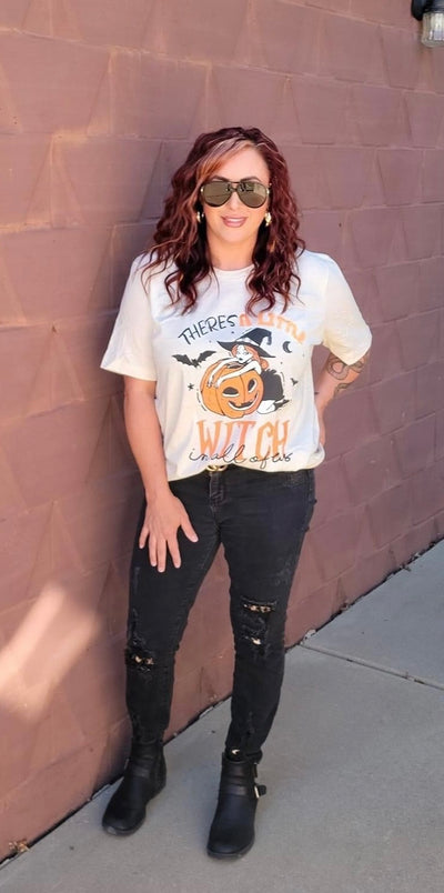 There's a Little Witch in All of Us Halloween Tee - feelingchicboutique