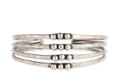 Silver Hammered Dotted Cuff Bracelet - feelingchicboutique