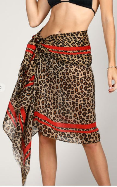 Red Leopard Print Scarf - feelingchicboutique