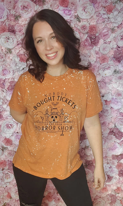 Orange Bleached Horror Show T-shirt - feelingchicboutique