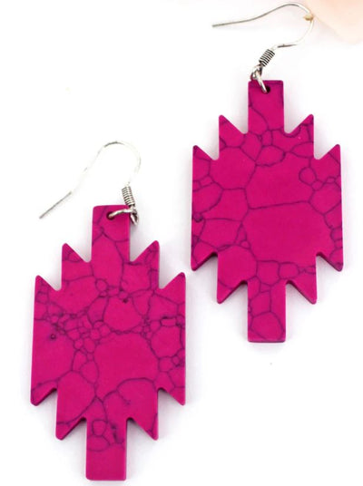 Fuchsia Pink Stonebrook Star Earrings - feelingchicboutique