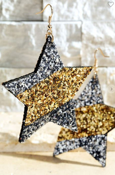 Glitter Star Dangle Earrings - feelingchicboutique