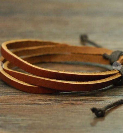 3 Strand Leather Adjustable Bracelet - feelingchicboutique