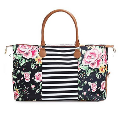Floral Striped Weekender Bag - feelingchicboutique