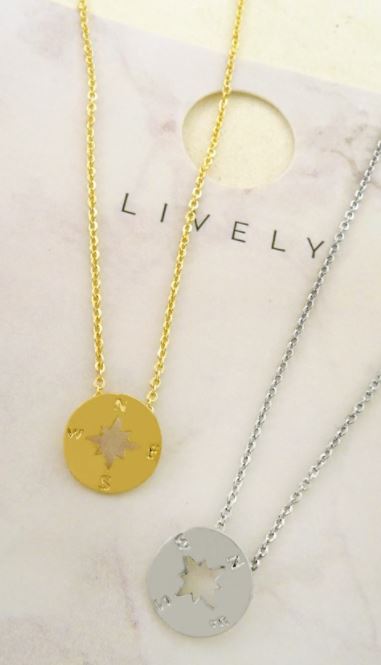 Compass Necklace - RESTOCKED in Silver and Gold - feelingchicboutique