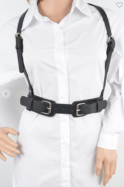 Black & Silver Harness Belt - feelingchicboutique