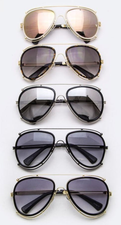 Iconic Double Bars Fashion Aviator Sunglasses - feelingchicboutique