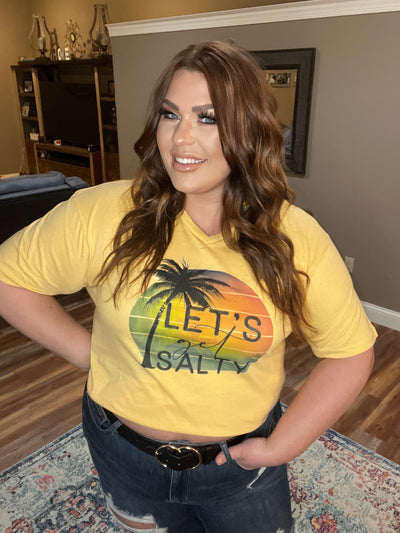 Let's Get Salty Graphic Tee in Yellow - feelingchicboutique