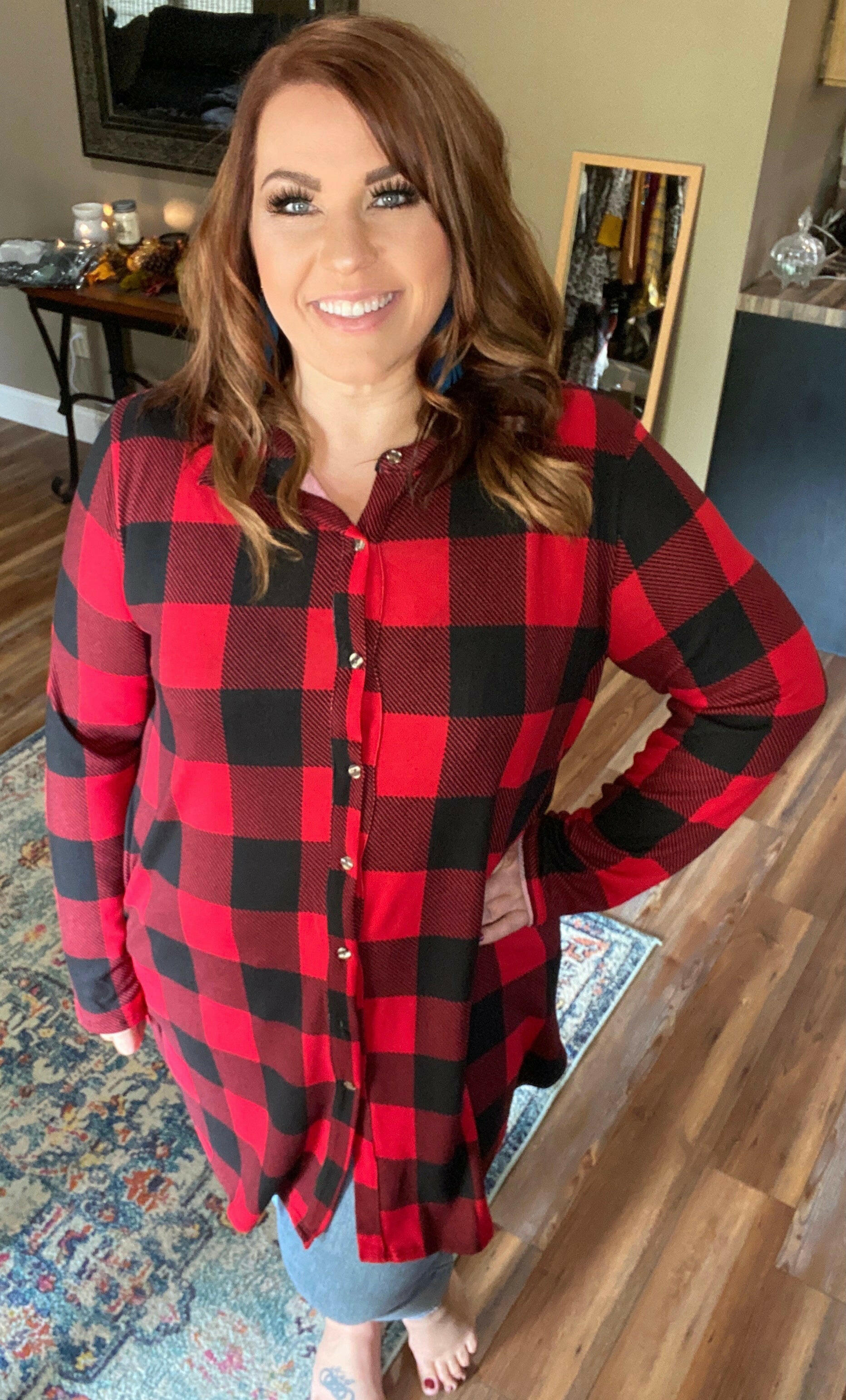 strapless open back dress Buffalo Plaid Button Down Pleated Shirt Dress Above Knee Length – Anna-Kaci main image 0
