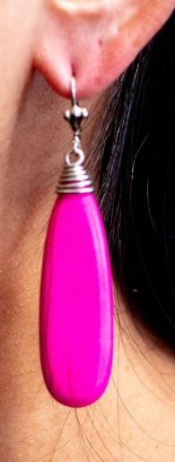 Pink Stone Leverback Drop Earrings - feelingchicboutique