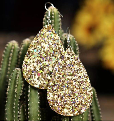 Gold sparkle earrings - feelingchicboutique