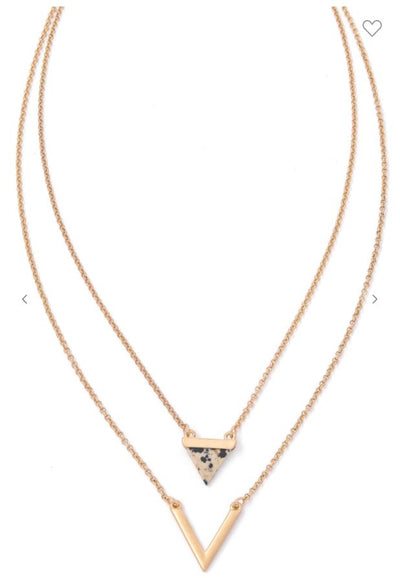 Double Layer Triangle Necklace - feelingchicboutique