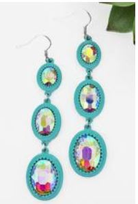 Crystal Falls Turquoise Earrings - feelingchicboutique